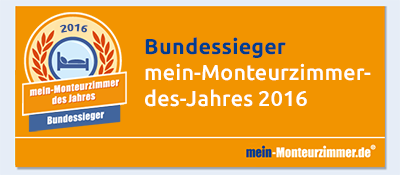 Bundessiegerplakette - mein-Monteurzimmer des Jahres 2016 Bundessiegerplakette - mein-Monteurzimmer des Jahres 2016